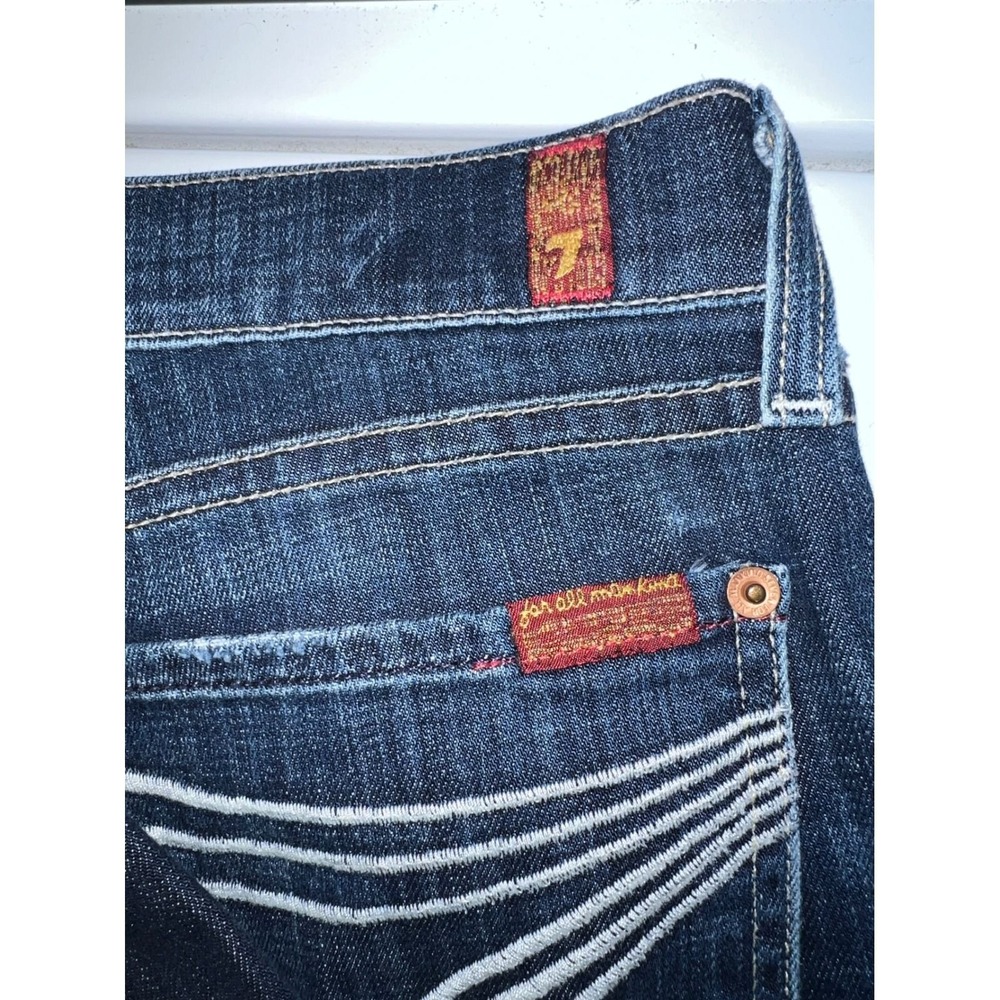 7 For All Mankind Dojo Jeans Women's Dark Wash Wide Leg 32x33 - Picture 6 of 13